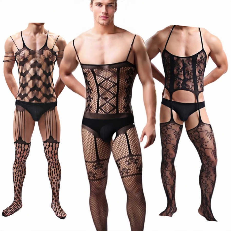 men bodystocking, full body fi - Fishnet Stocking Women ulasan dan harga