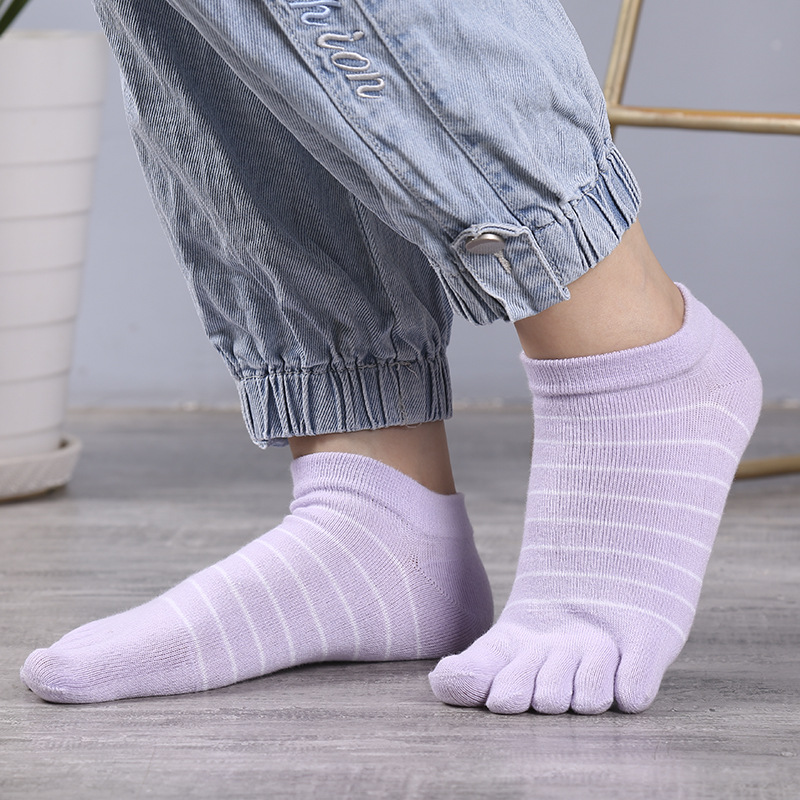 1/5 Pairs Women Striped Five T - Ankle Sock Low Cut ulasan dan harga