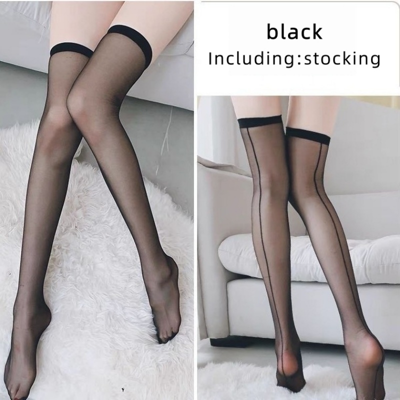Back Vertical Line Thigh High  - Thigh High Sock Stay Up ulasan dan harga