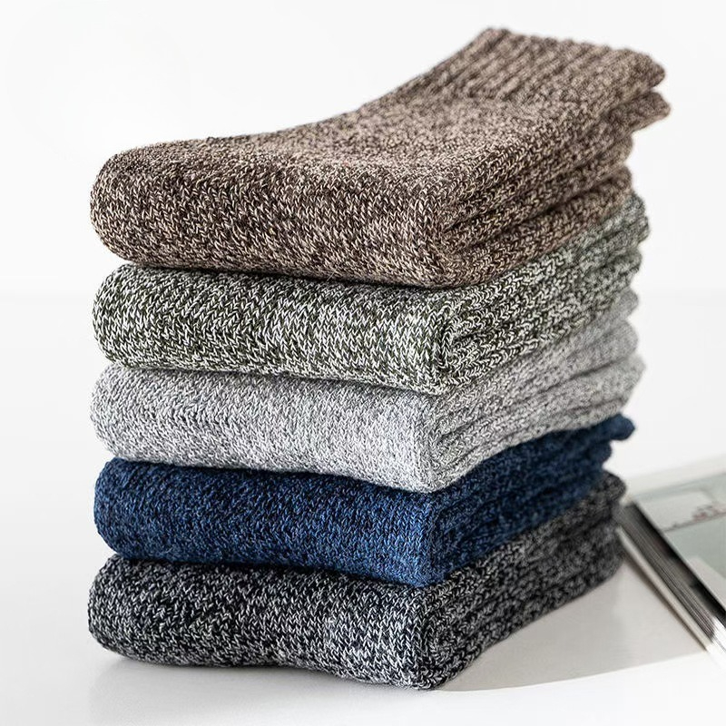 5 Pairs Solid Color Pattern Me - Thermal Sock Winter ulasan dan harga