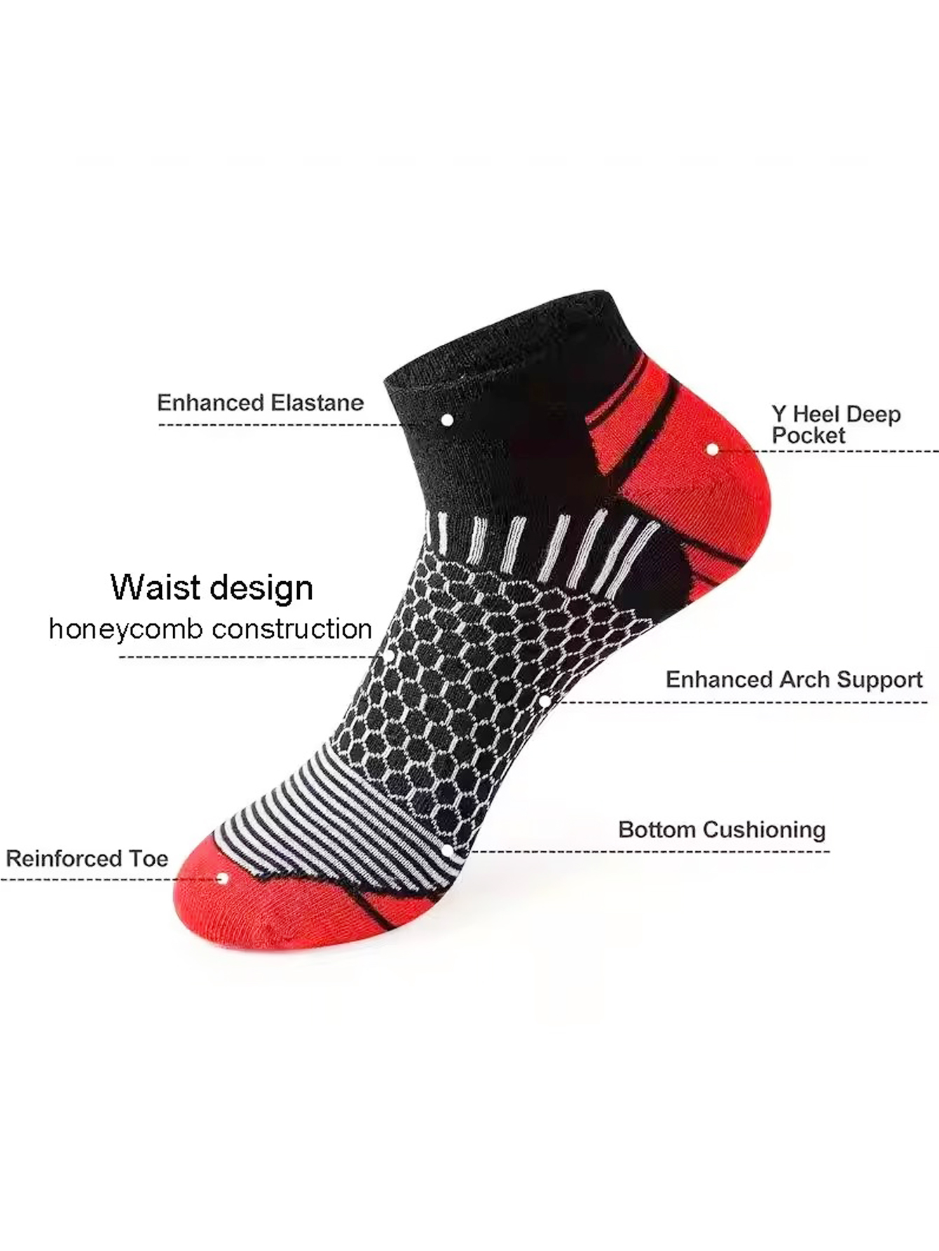 6 Pairs Men's Honeycomb Mesh A - Ankle Sock Low Cut ulasan dan harga