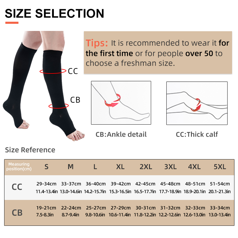 S-5XL 2pcs/Pair Medical Compre - Compression Sleeve Calf ulasan dan harga
